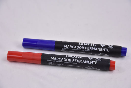 Marcador Permanente Isofit Azul, Rojo y negro