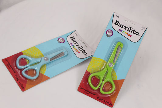 Tijera barrilito  para niños con seguridad